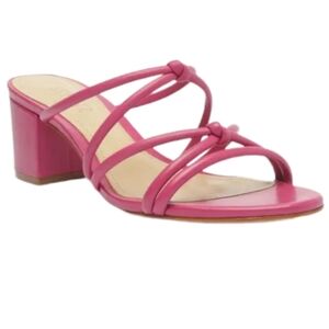 SCHUTZ  Princey Strappy Sandal, Hot Pink Knotted,  Block Heel Slide, Siz…9.5